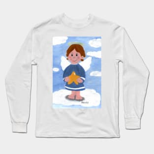 Little angel boy with star Long Sleeve T-Shirt